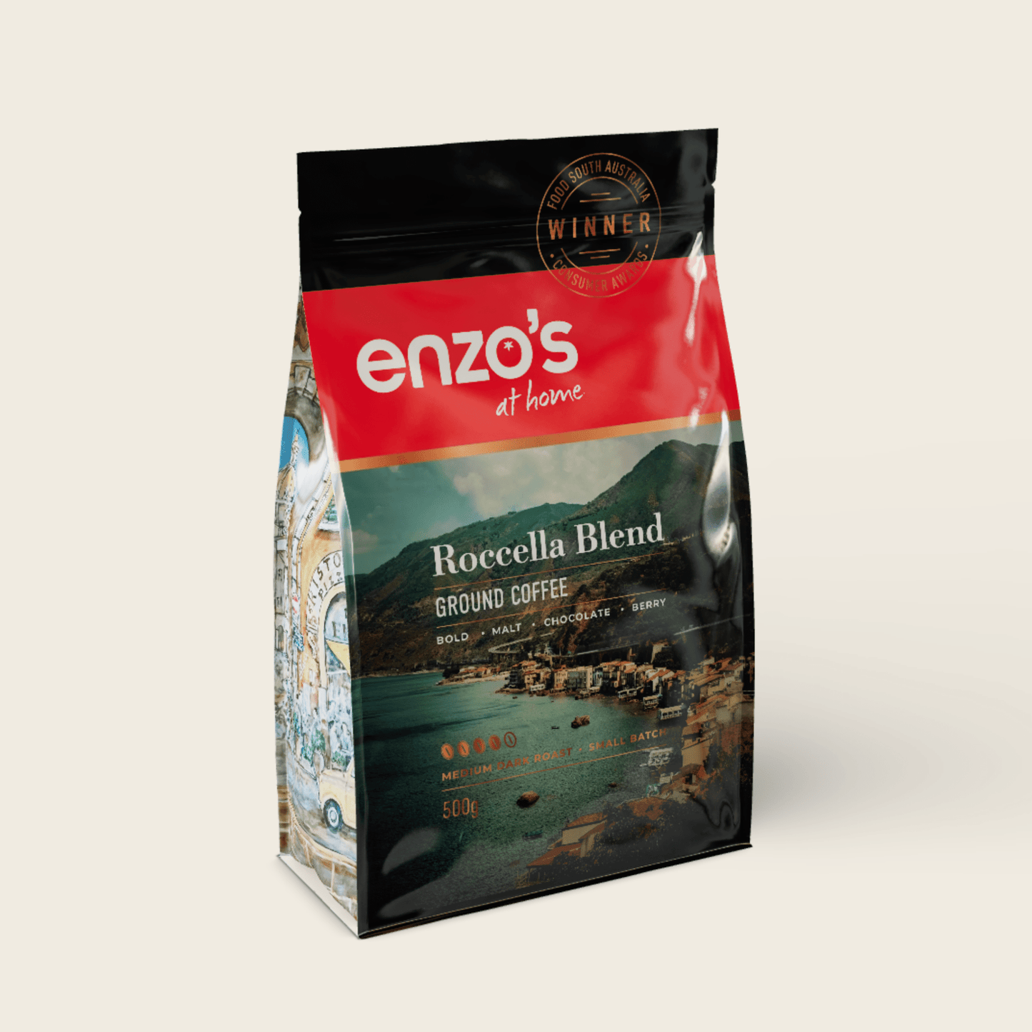 Roccella Blend Ground Coffee (500g) - Enzo's at Home