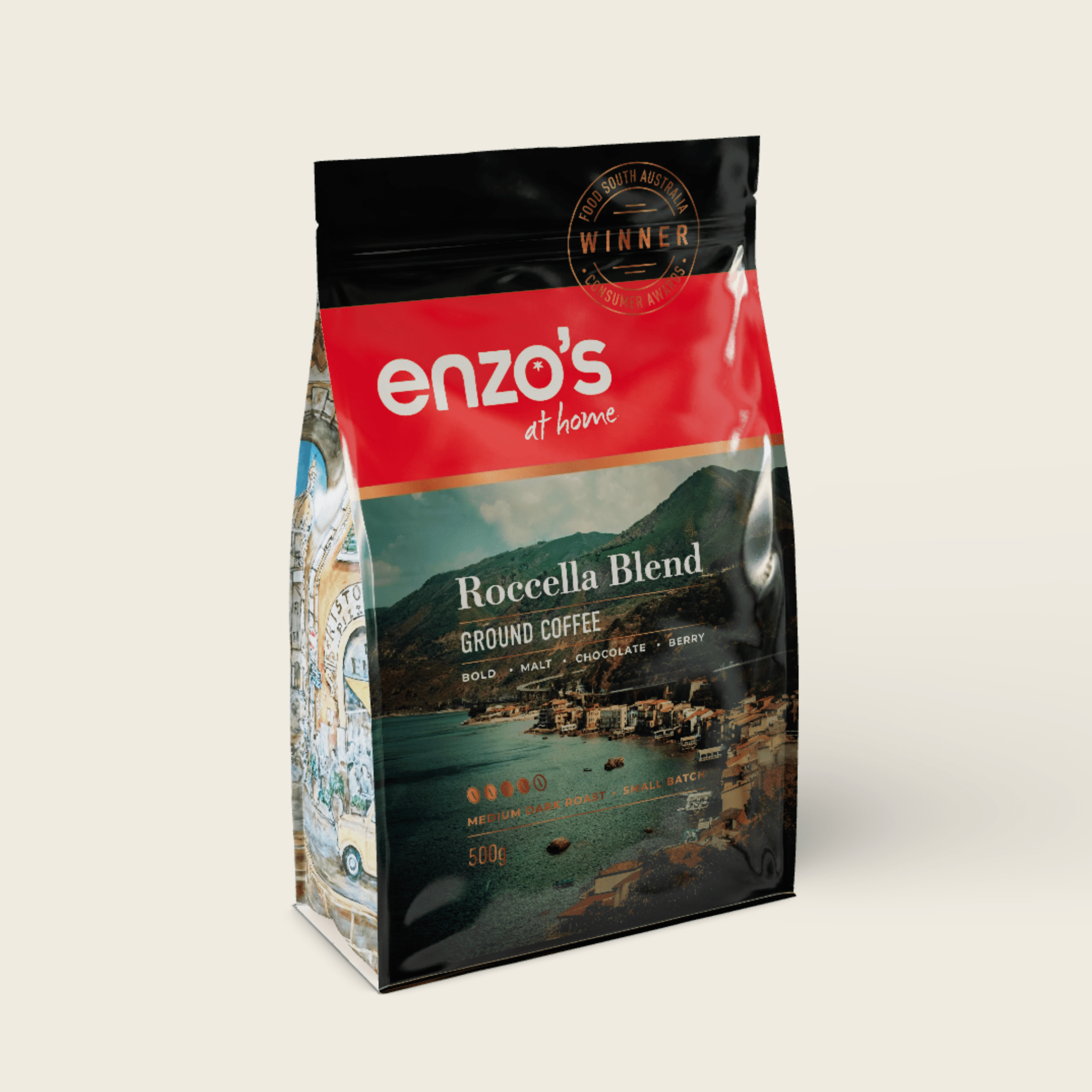 Roccella Blend Ground Coffee (500g) - Enzo's at Home