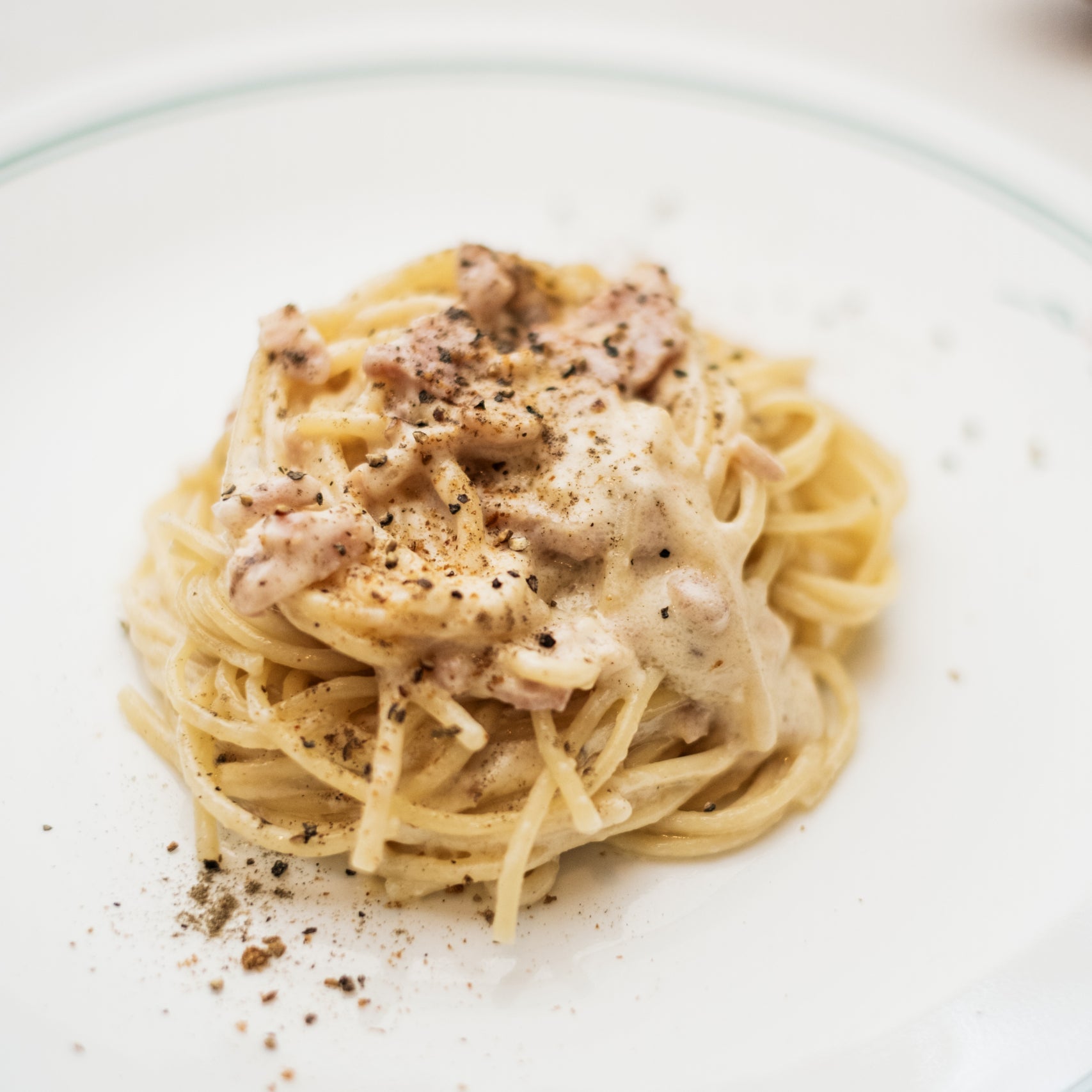 Spaghetti Carbonara with Smoked Bacon - Enzo's at Home