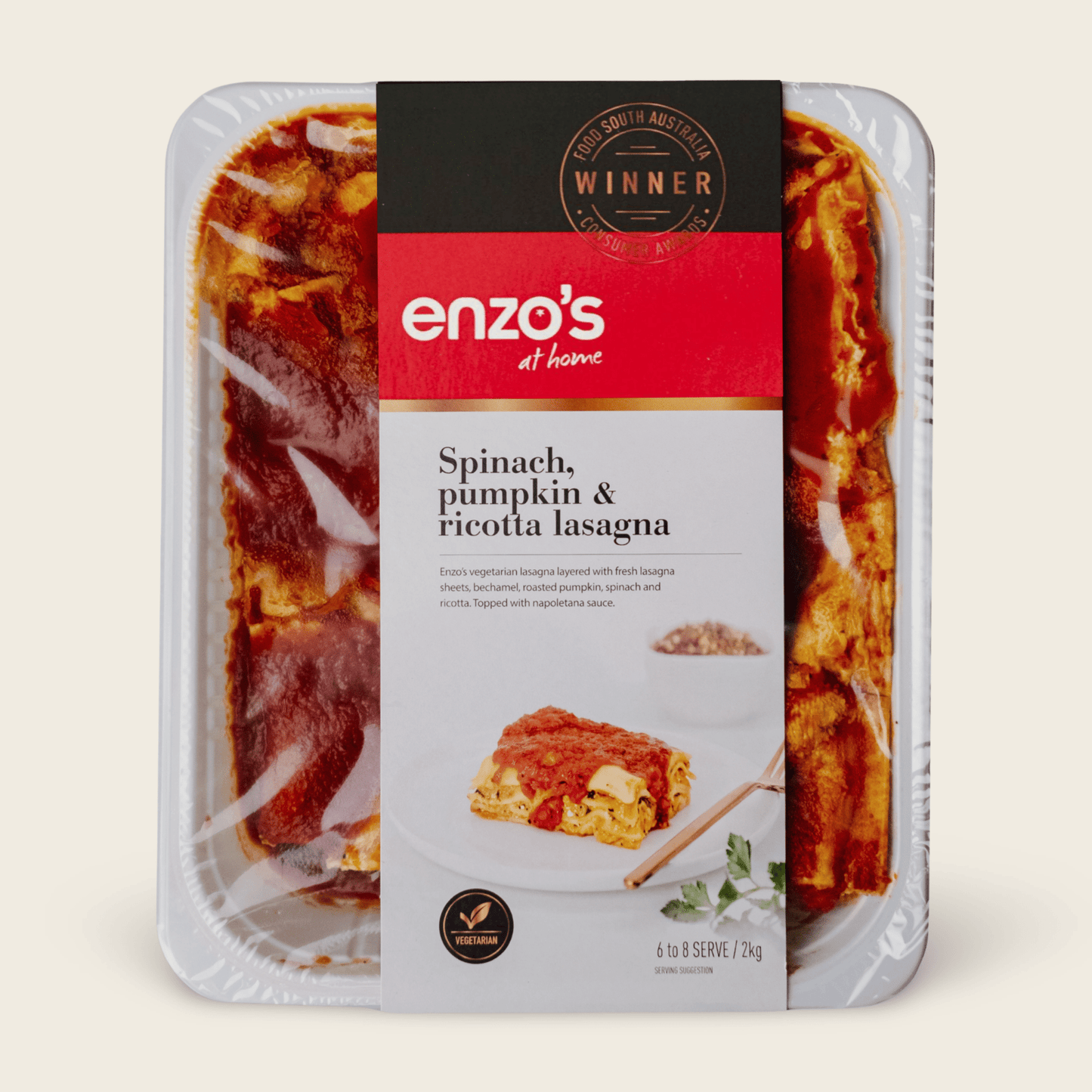 Spinach, Pumpkin & Ricotta Lasagna Large - Enzo's at Home